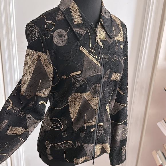 Vintage 90s Joseph Ribkoff zip up shirt/shaket - Picture 2 of 5